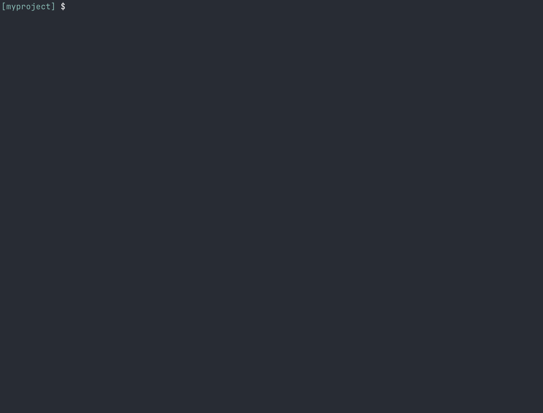 A GIF recorded by Mytty itself, with each pressed key shown below the cursor